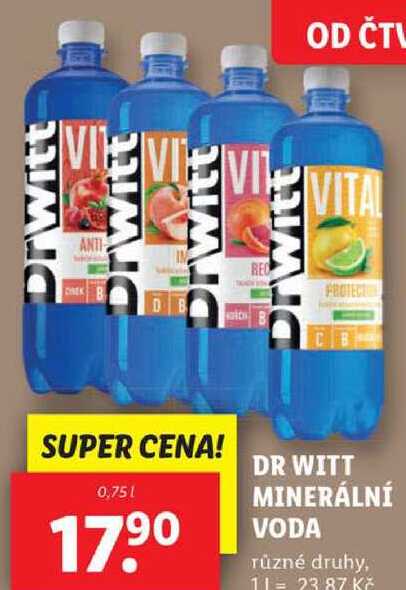 DR WITT MINERÁLNÍ VODA, 0,75 l