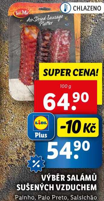 VÝBĚR SALÁMŮ SUŠENÝCH VZDUCHEM, 100 g