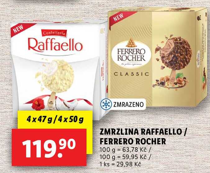 ZMRZLINA RAFFAELLO/FERRERO ROCHER, 4x 47 g/4x 50 g