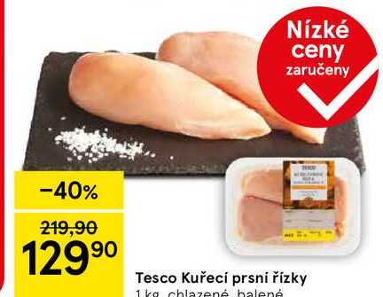 Tesco Kuřecí prsní řízky, 1 kg 