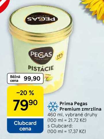 Prima Pegas Premium zmrzlina, 460 ml, vybrané druhy 