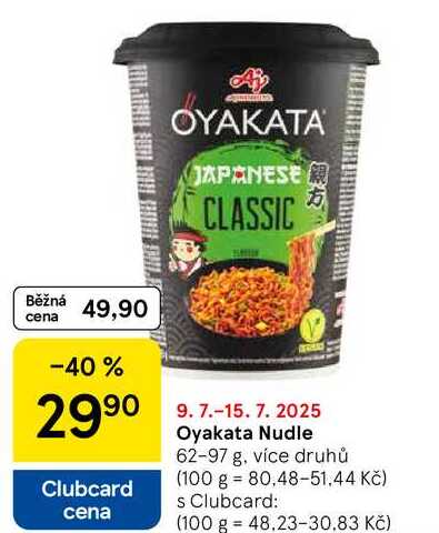 Oyakata Nudle, 62-97 g, více druhů 