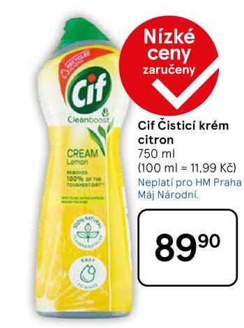 Cif Čisticí krém citron, 750 ml  