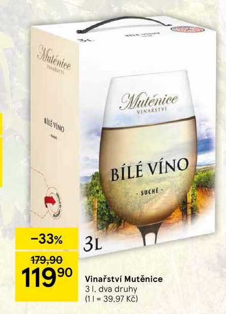 Vinařství Mutěnice, 3 l, dva druhy  