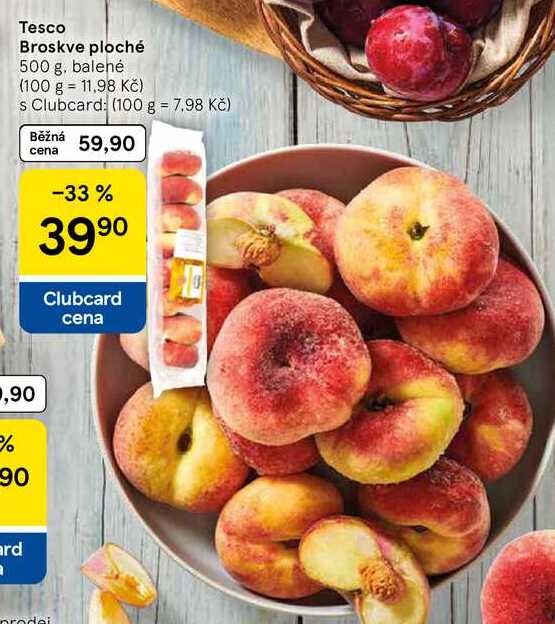 Tesco Broskve ploché, 500 g, balené  