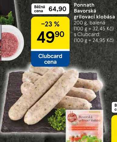 Ponnath Bavorská grilovací klobása, 200 g 