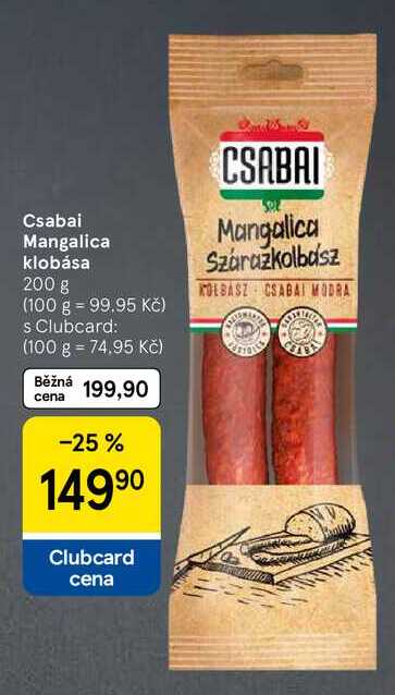 Csabai Mangalica klobása, 200 g 