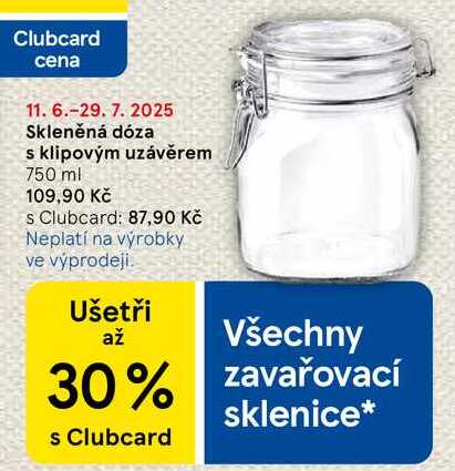 Skleněná dóza s klipovým uzávěrem, 750 ml  