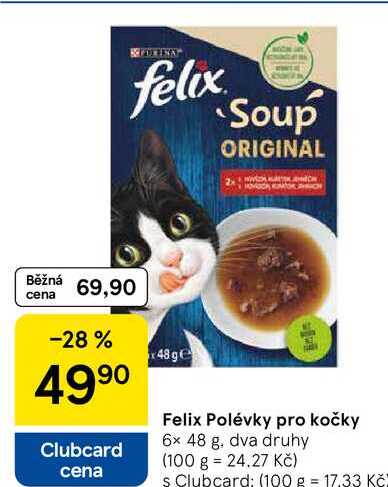 Felix Polévky pro kočky, 6x 48 g 