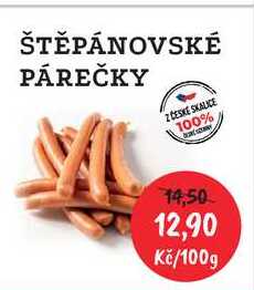 ŠTĚPÁNOVSKÉ PÁREČKY 100g 