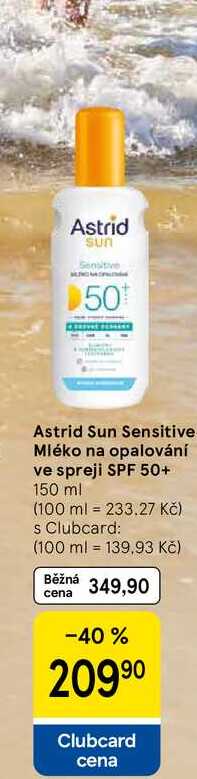 Astrid Sun Sensitive Mléko na opalování ve spreji SPF 50+, 150 ml  