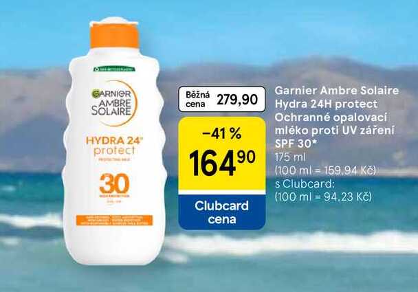 Garnier Ambre Solaire Hydra 24H protect Ochranné opalovací mléko proti UV záření SPF 30, 175 ml 