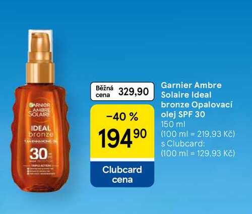 Garnier Ambre Solaire Ideal bronze Opalovací olej SPF 30, 150 ml  