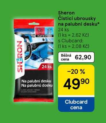 Sheron Čisticí ubrousky na palubní desku, 24 ks  