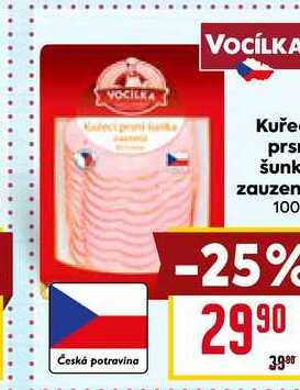 Kuřecí prsní šunka zauzená 100g 