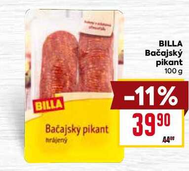 BILLA Bačajsky pikant hrájený 100 g