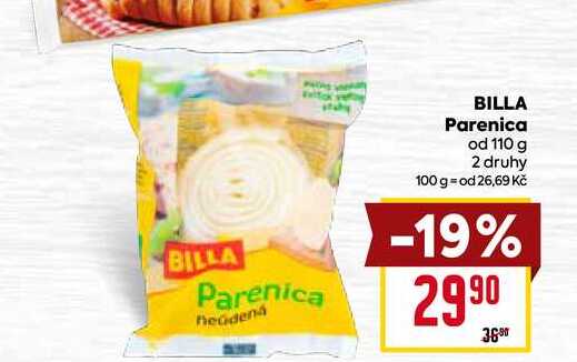  BILLA Parenica od 110 g 2 druhy 