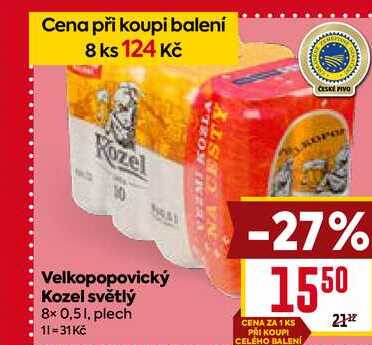 velkopopovický Kozel světlý 8x 0,51 