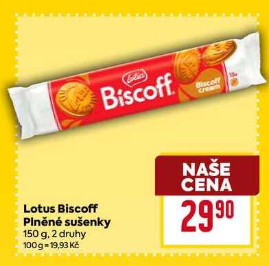 Lotus Biscoff Plněné sušenky 150 g, 2 druhy 