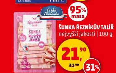 ŠUNKA ŘEZNÍKŮV TALÍŘ nejvyšší jakosti, 100 g 