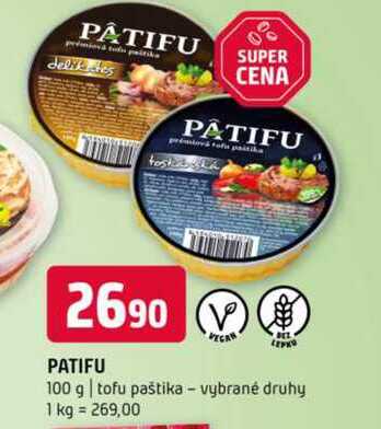 Patifu 100 g tofu paštika vybrané druhy 
