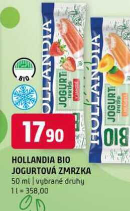 Hollandia bio jogurtová zmrzka 50 ml vybrané druhy 