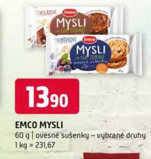 Emco mysli 60 g ovesné sušenky vybrané druhy 