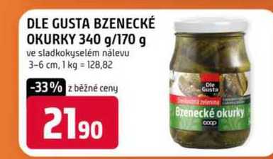 Dle gusta bzenecké okurky 340g