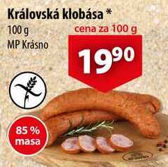 Královská klobása, 100 g