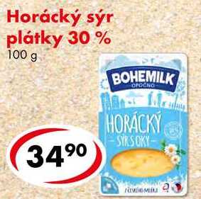 Horácký sýr plátky 30%, 100 g 