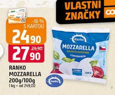 RANKO MOZZARELLA 200g/100g 
