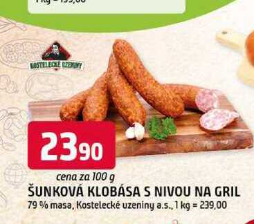 ŠUNKOVÁ KLOBÁSA S NIVOU NA GRIL 100g