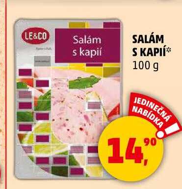 LE&CO Salám s kapií, 100 g 