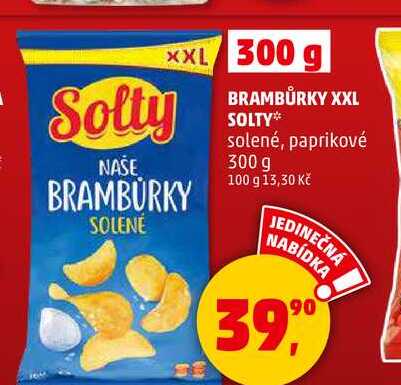 BRAMBŮRKY XXL SOLTY solené, paprikové, 300 g 