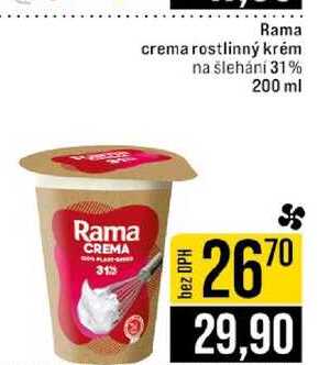 Rama crema rostlinný krém na šlehání 31% 200 ml 