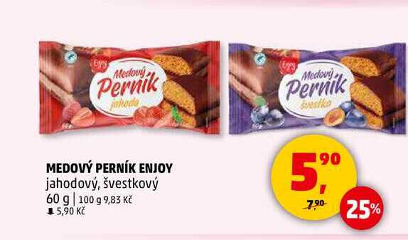 MEDOVÝ PERNÍK ENJOY jahodový, švestkový, 60 g 