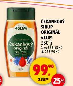 ČEKANKOVÝ SIRUP ORIGINÁL 4SLIM, 350 g 