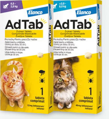 ADTAB 12 MG ŽVÝKACÍ TABLETY PRO KOČKY 0.5-2 KG