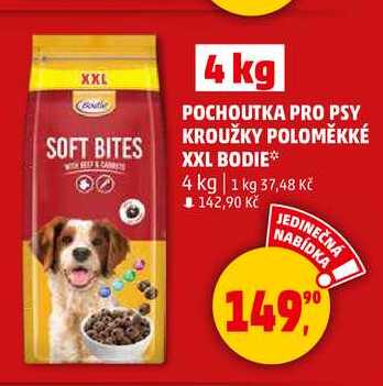 POCHOUTKA PRO PSY KROUŽKY POLOMĚKKÉ XXL BODIE, 4 kg 