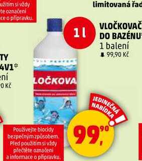 VLOČKOVAČ DO BAZÉNU, 1 balení  