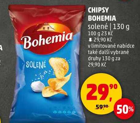 CHIPSY BOHEMIA solené, 130 g