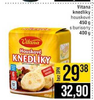 Vitana knedlíky houskové 450 g s burisony 400 g
