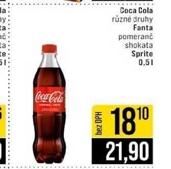 Coca Cola různé druhy Fanta pomeranč shokata Sprite 0,5l