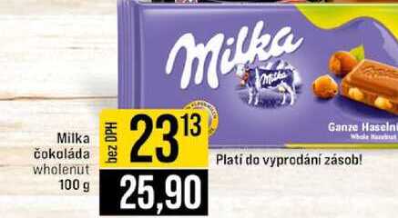 Milka čokoláda wholenut 100 g 