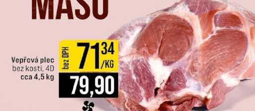 Vepřová plec bez kosti, 4D cca 4,5 kg 1kg