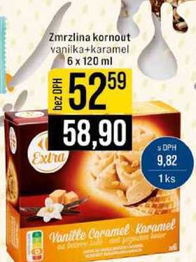 Zmrzlina kornout vanilka+karamel 6 x 120 ml 