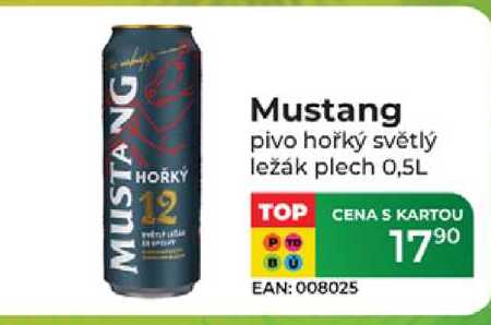 Mustang pivo hořký světlý ležák plech 0,5L  