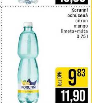 Korunní ochucená citron mango limeta+máta 0,75l