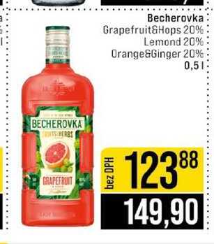 Becherovka Grapefruit&Hops 20% Lemond 20% Orange&Ginger 20% 0,5l