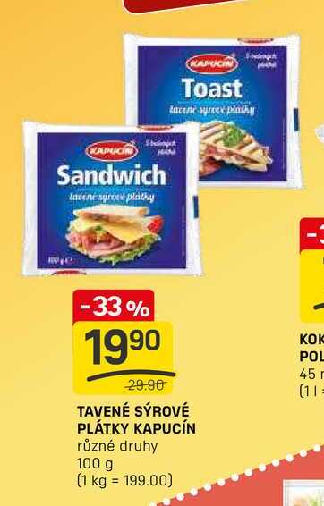 TAVENÉ SÝROVÉ PLÁTKY KAPUCÍN různé druhy 100g